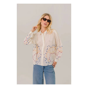 Sacrécoeur - Ali Pivoine Baumwoll-Voile-Hemd | Weiß