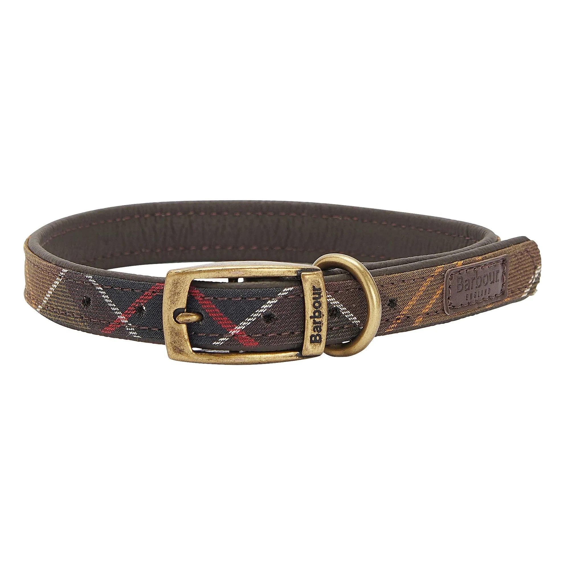 Barbour - Kariertes Hundehalsband | Dunkelbeige Braun