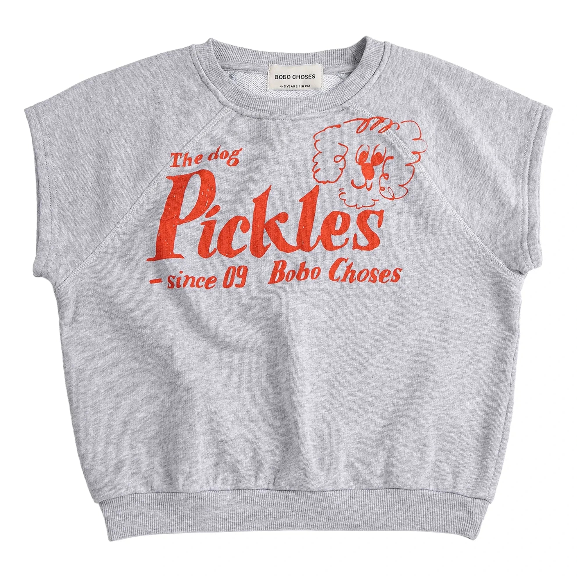 Bobo Choses - The Dog Pickles Ärmelloses Sweatshirt aus Bio-Baumwolle | Graumeliert