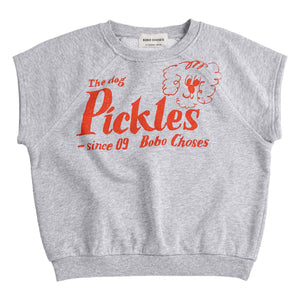 Bobo Choses - The Dog Pickles Ärmelloses Sweatshirt aus Bio-Baumwolle | Graumeliert