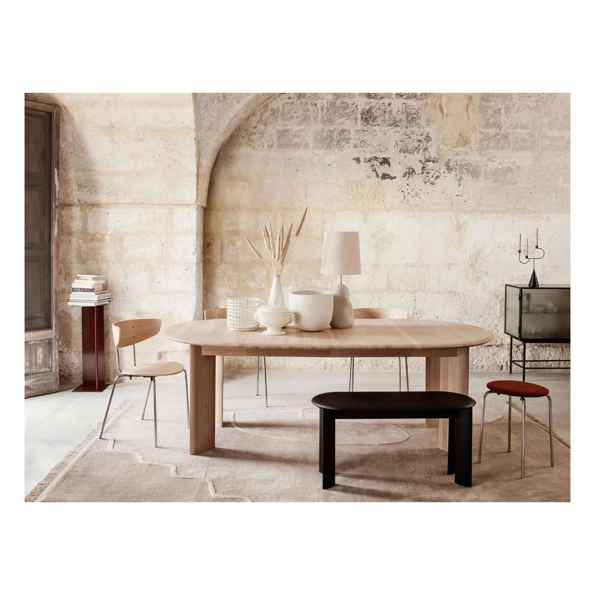Ferm Living - Bevel Ausziehtisch - FSC-Holz, D117-217 cm | Weiß