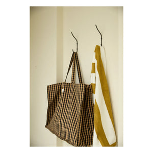 Gabrielle Paris - Vichy Wochenendtasche | Kaffee