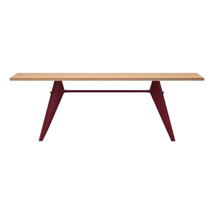 Vitra - EM Table - Japanroter Sockel - Jean Prouvé, 1950 | Eiche