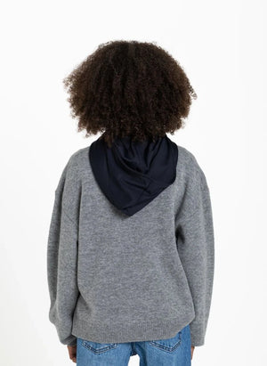 Finger in the nose - Sally Frenchie Merinos Wolle Pullover | Graumelange