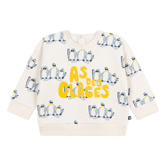 Petit Bateau - Sweatshirt "Penguins As Des Glaces" | Ecru