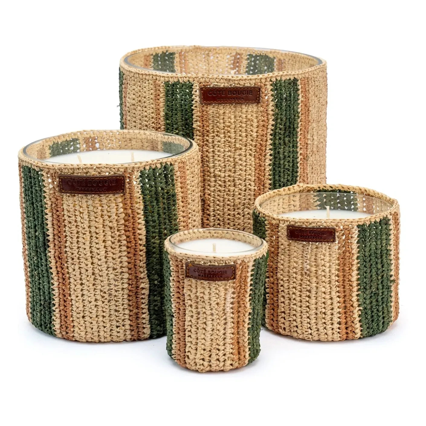 Côté Bougie - Raffia Maya Kerze - Minze & Tee