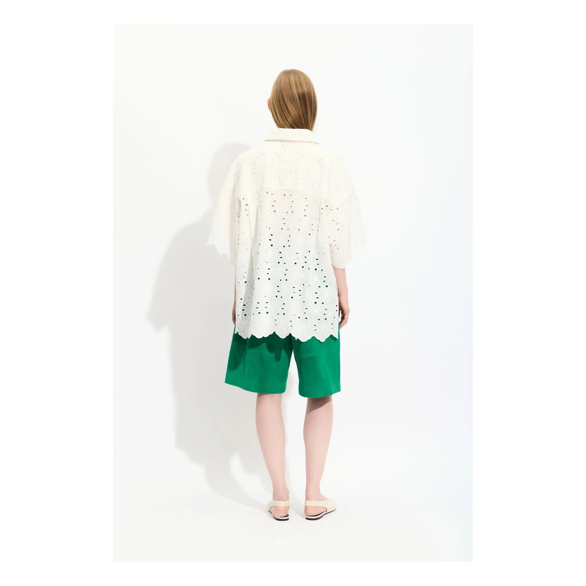 BELLEPIECE - Pio Baumwolle Bestickte Bluse | Weiß