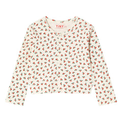 Tinycottons - Geripptes Tanktop Rosen Bio-Baumwolle | Weiß