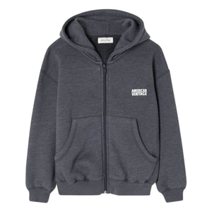 American Vintage - Doven Zip-Sweatshirt | Meliert Kohlegrau