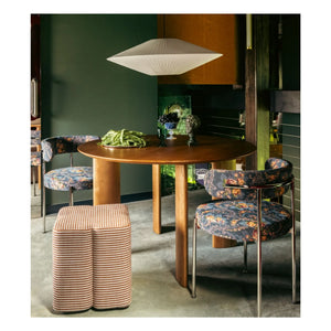 The Socialite Family - Hocker Fiori aus gestreiftem Stoff | Braun