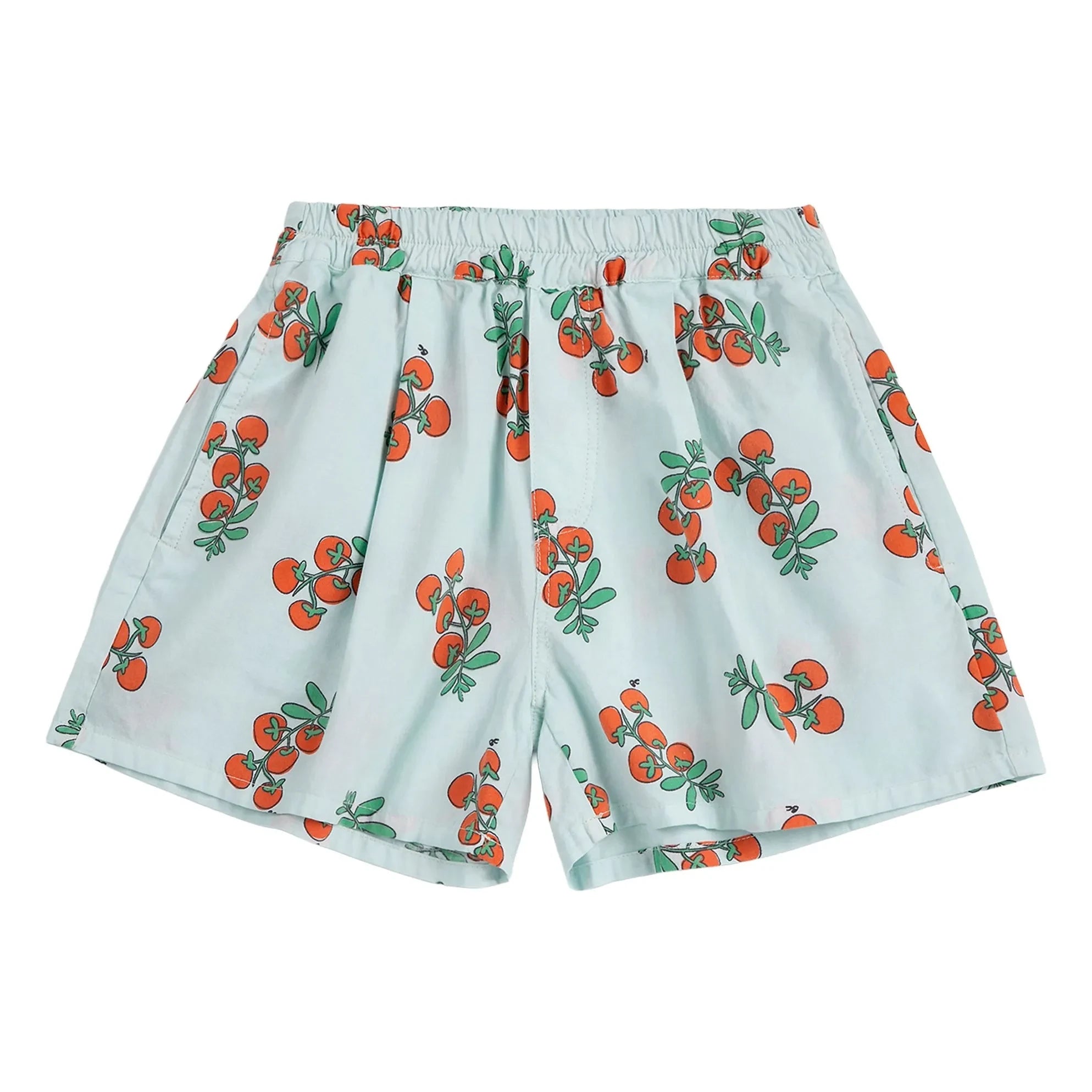 Bobo Choses - Bio-Baumwollshorts mit Tomaten | Hellblau