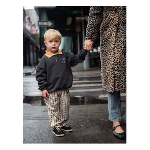 Mini Rodini - Sweatshirt mit Panther-Kragen Bio-Baumwolle | Schwarz