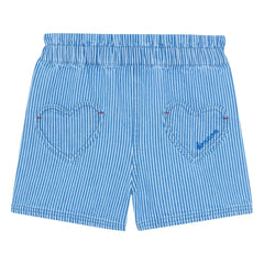 Bonton - Gestreifte Shorts mit Melanie-Herz-Tasche | Blau