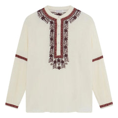 Maison Hotel - Bluz Vineyard Bruna Pamuk krep | Beyaz