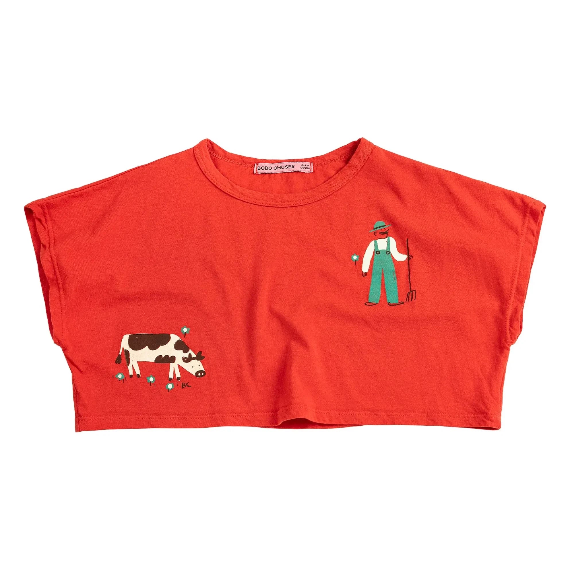Bobo Choses - T-Shirt aus Bio-Baumwolle Crop Farm | Rot