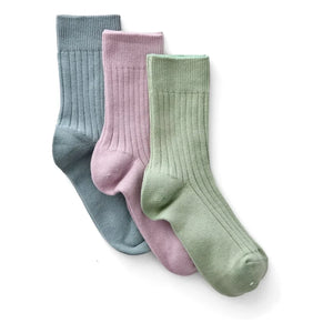 Soor Ploom – 3er-Pack gerippte Socken | Eisblau