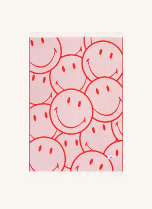 Maison Deux - Wolldecke - Maison Deux x Smiley | Blass Rosa