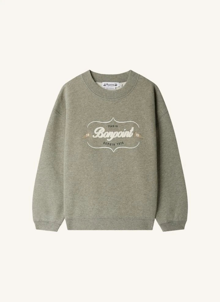 Bonpoint - Tonino Bio-Baumwoll-Fleece-Sweatshirt | Heather grau