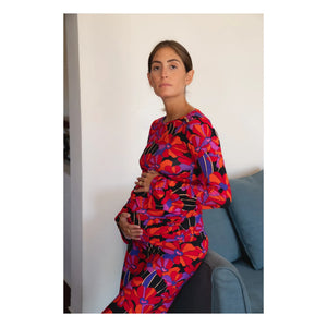 Paloma Collection – Andrea Flower Power Umstandshose | Rot
