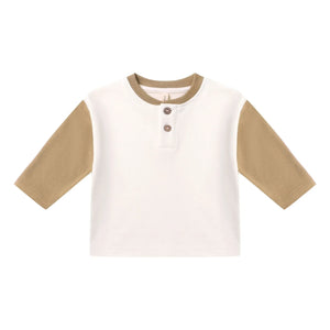 Quincy Mae - Henley-T-Shirt aus Bio-Baumwolle | Elfenbein
