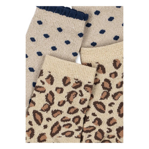 Konges Sløjd - Socken im Leo-Look, 2er-Set | Beige