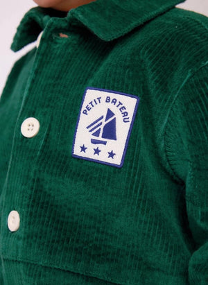 Petit Bateau - Pompist Ripp-Overall aus Bio-Baumwolle | Grün