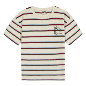 Bonton - Livo Gestreiftes Handtuch-T-Shirt | Weiß