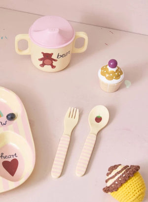 Rice - ABC Melamin Besteckset | Pudra Rosa