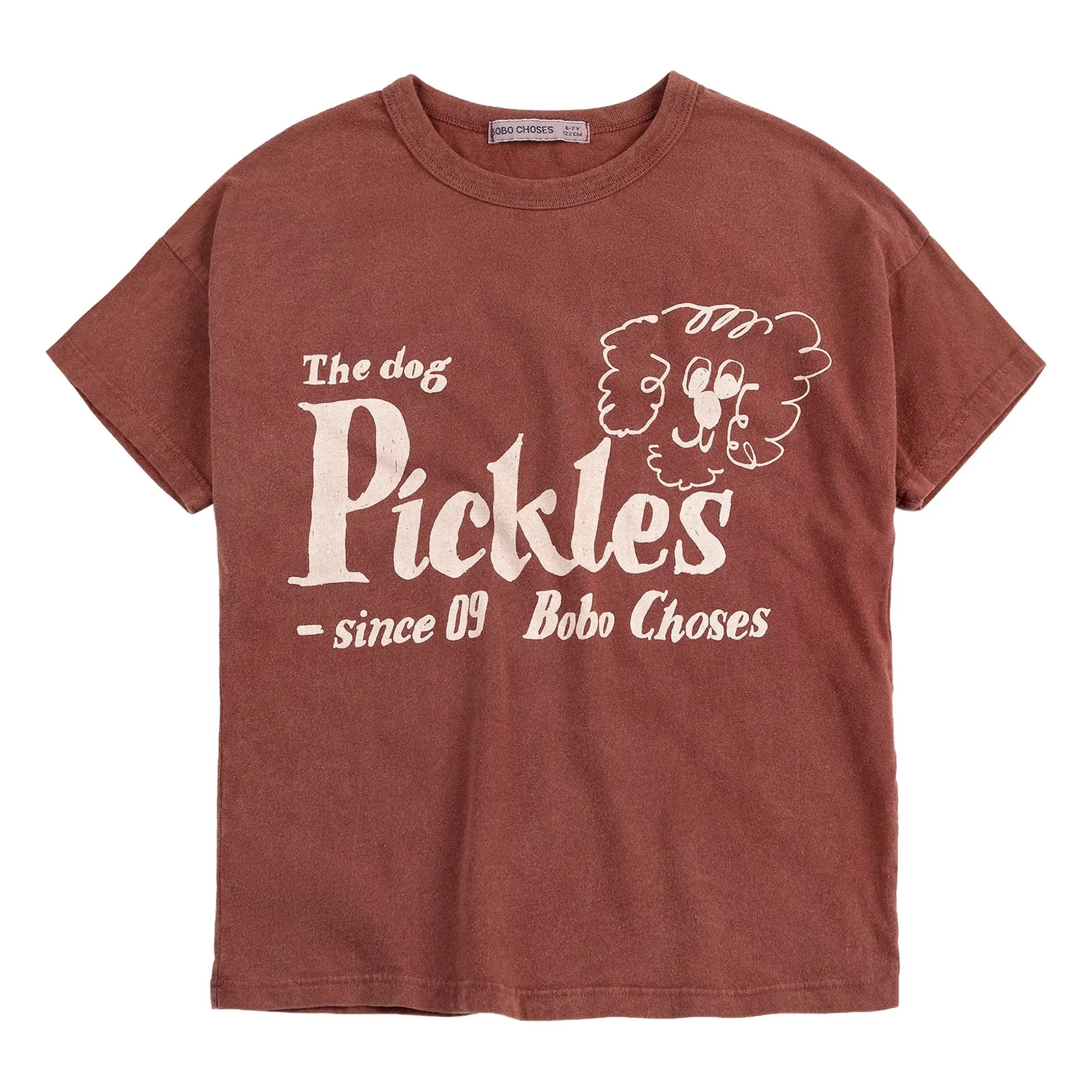 Bobo Choses - The Dog Pickles Bio-Baumwoll-T-Shirt | Braun