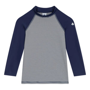 Petit Bateau – Gestreiftes UV-Schutz-Bade-T-Shirt | Nachtblau