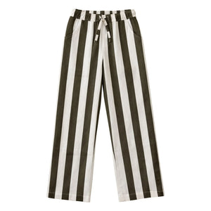 Lililotte - Paul Maxi Hose Twill Gestreift Bio-Baumwolle | Ecru