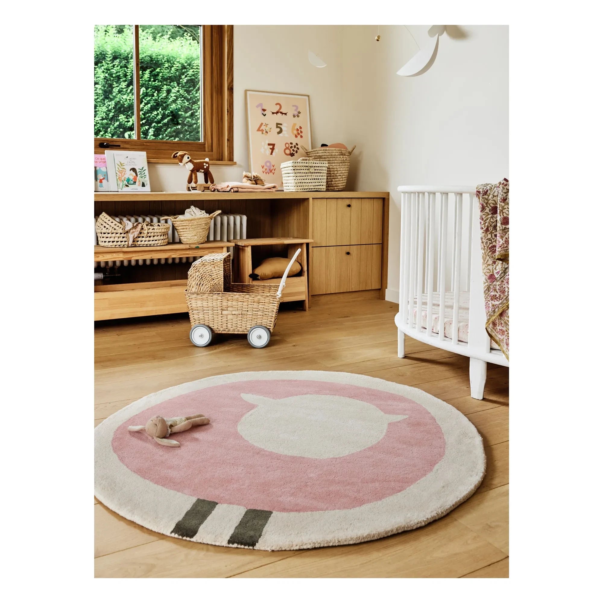 Bleuu-studio - Runder Schaf Teppich | Rosa