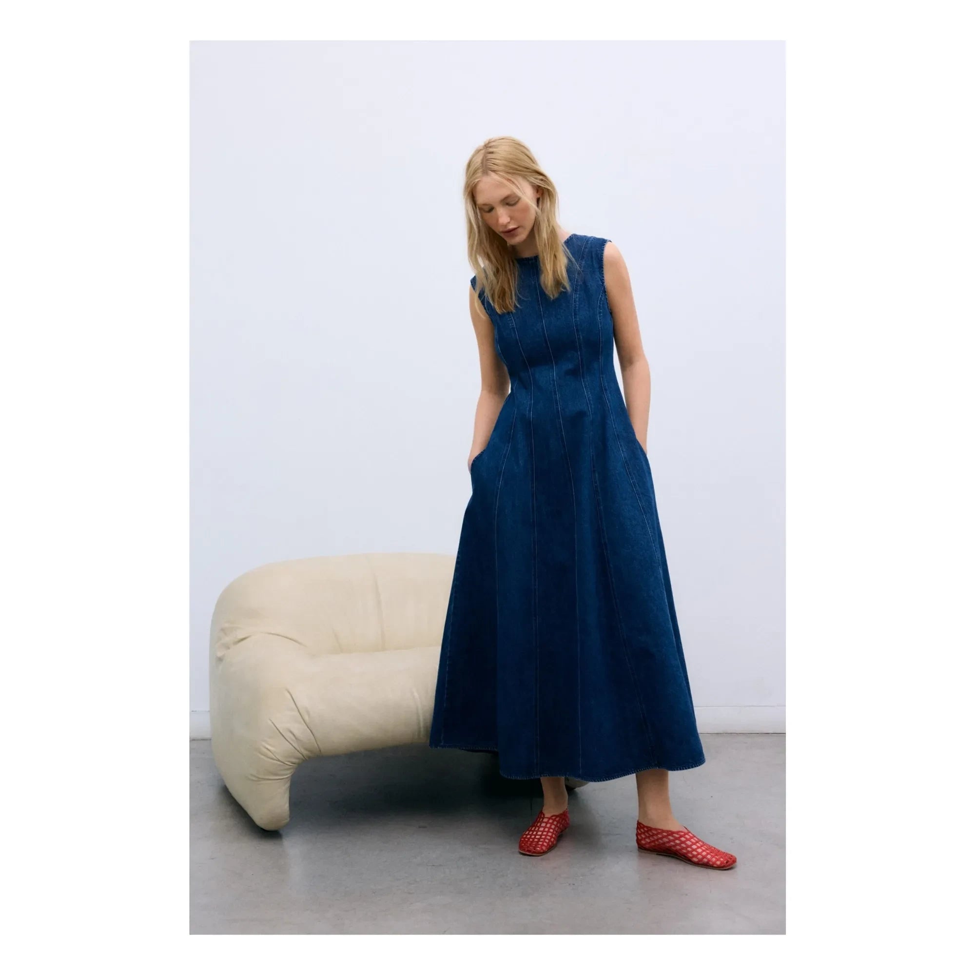 the new society - Jeans Baumwoll Kleid | Denim Blau