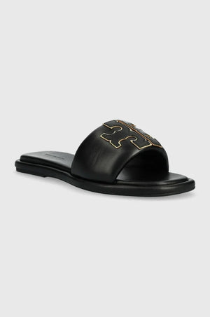 Tory Burch Double T Sport Slide Deri Terlik