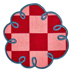 Bitossi - Untersetzer Dama Rosa mit Hahnentrittmuster - 2er Set | Rot