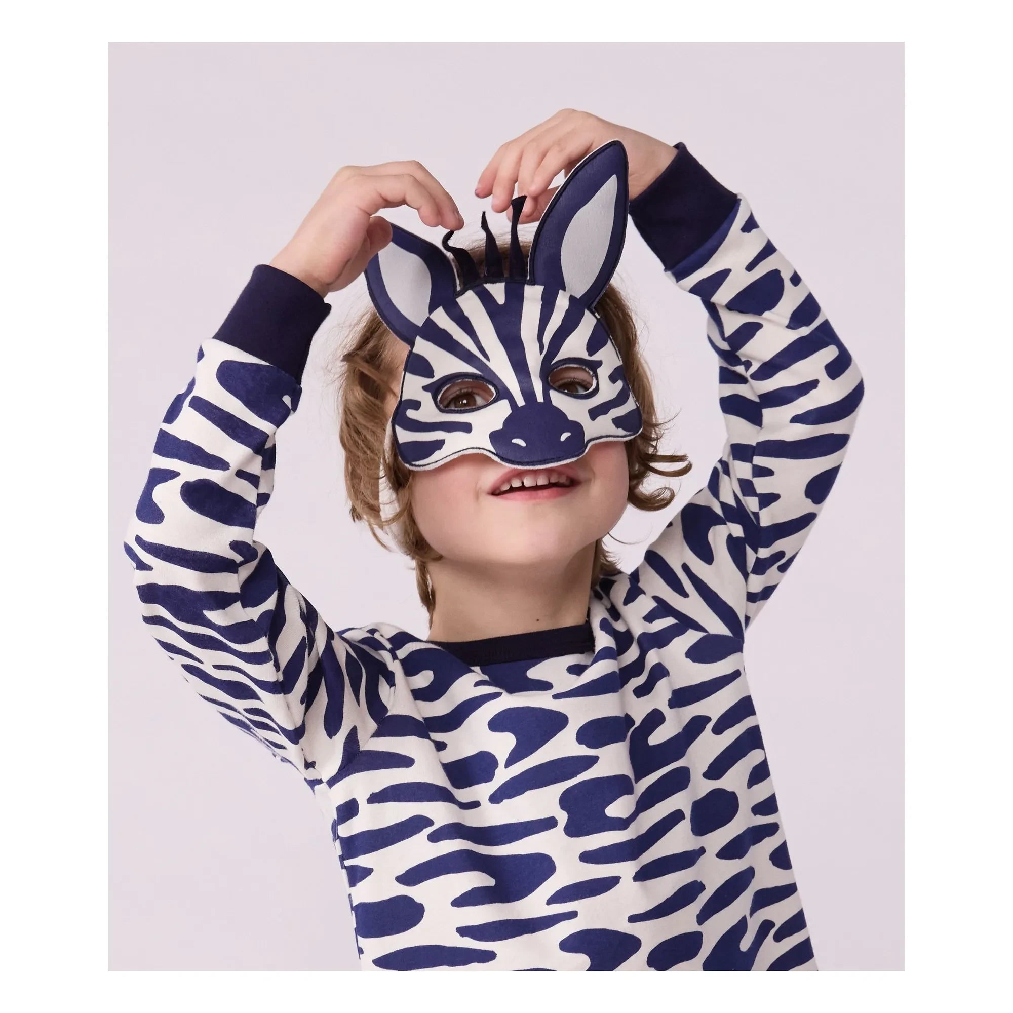 Petit Bateau - Zebra Pyjama und Masken-Set | Ecru