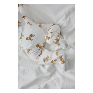 Petit Lem – Pyjama aus Bio-Baumwolle und Modal, mit Hundepfoten-Details | Weiß