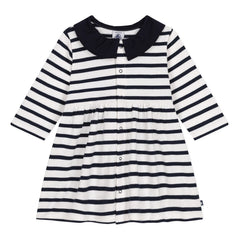 Petit Bateau - Gestreiftes Marabout Kleid | Ecru