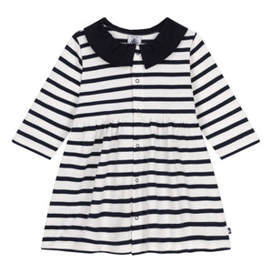 Petit Bateau - Gestreiftes Marabout Kleid | Ecru