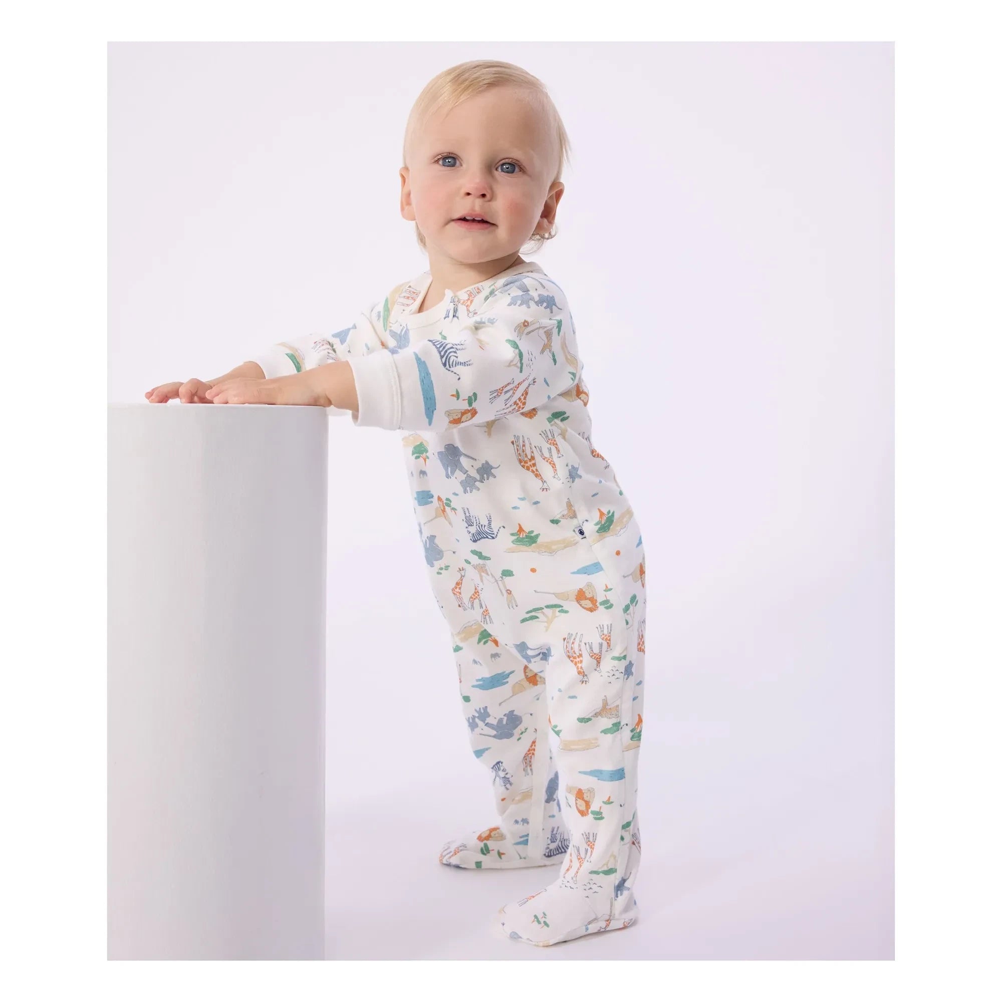 Petit Bateau - Dors Bien Zip Savane Pyjama | Weiß