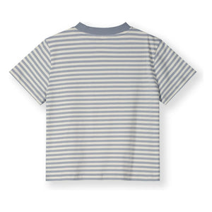 Gray Label - Oversize Gestreiftes Bio-Baumwoll-T-Shirt | Ice Blue