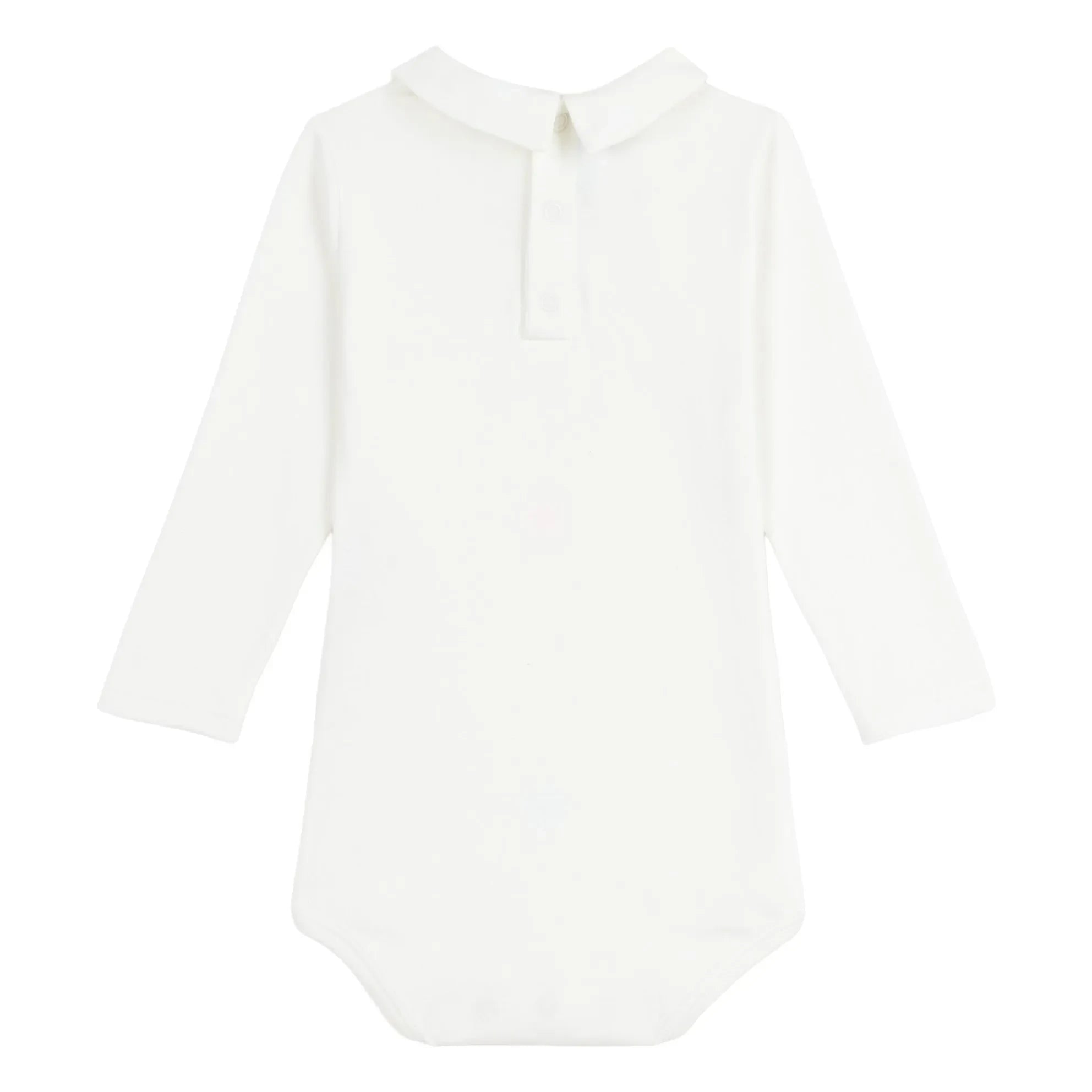 Petit Bateau - Polokragen-Body aus Bio-Baumwolle | Weiß