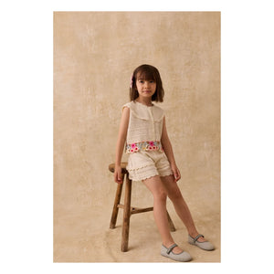 Louise Misha - Elea Maille Besticktes Oberteil | Creme