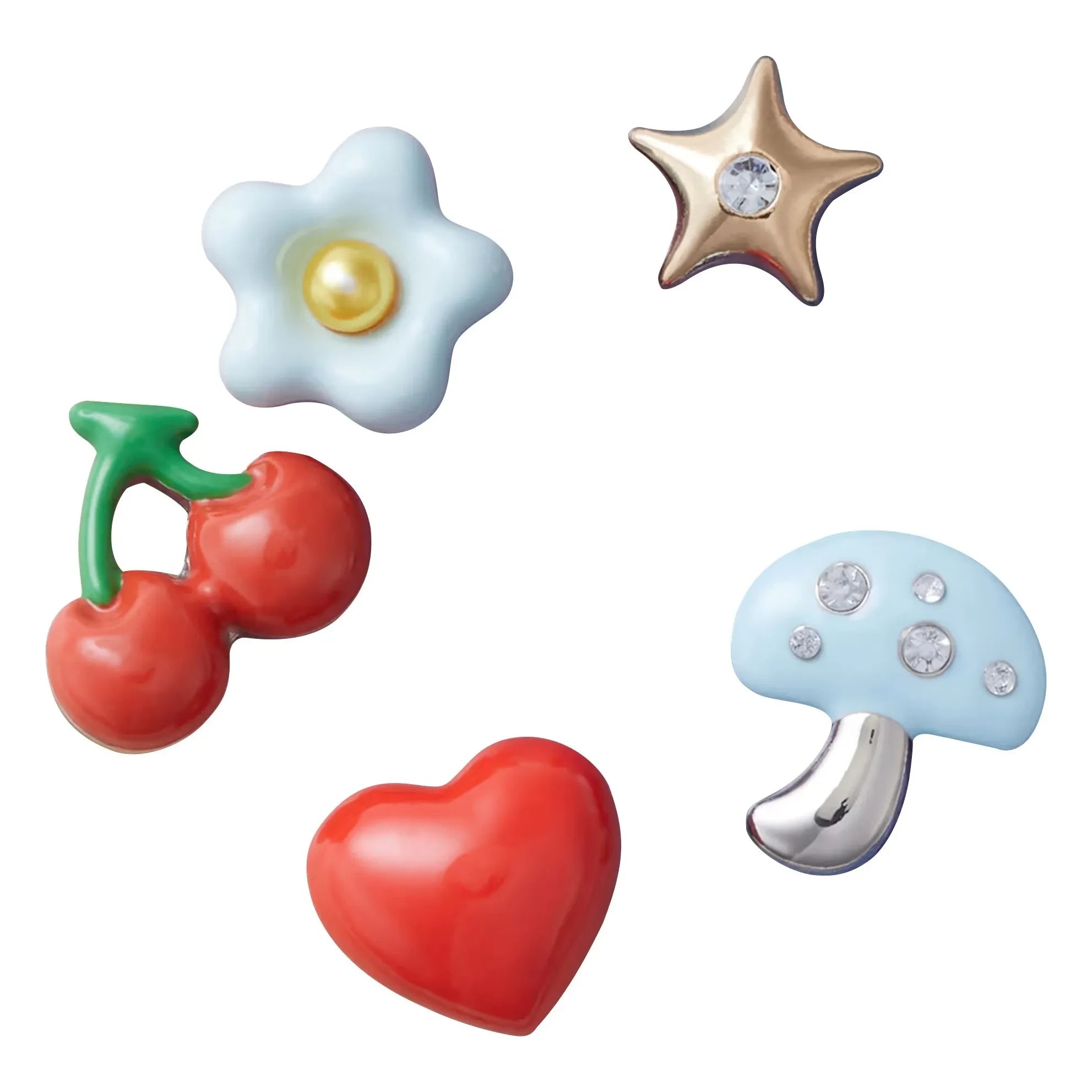 Crocs - 5er Metall-Jibbitz-Set | Rot