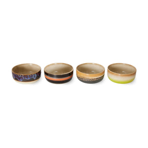 HKliving - Steingut Keramikschale - 4er-Set