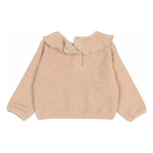 Búho - Bio-Frottee Sweatshirt mit Volant | Rosa