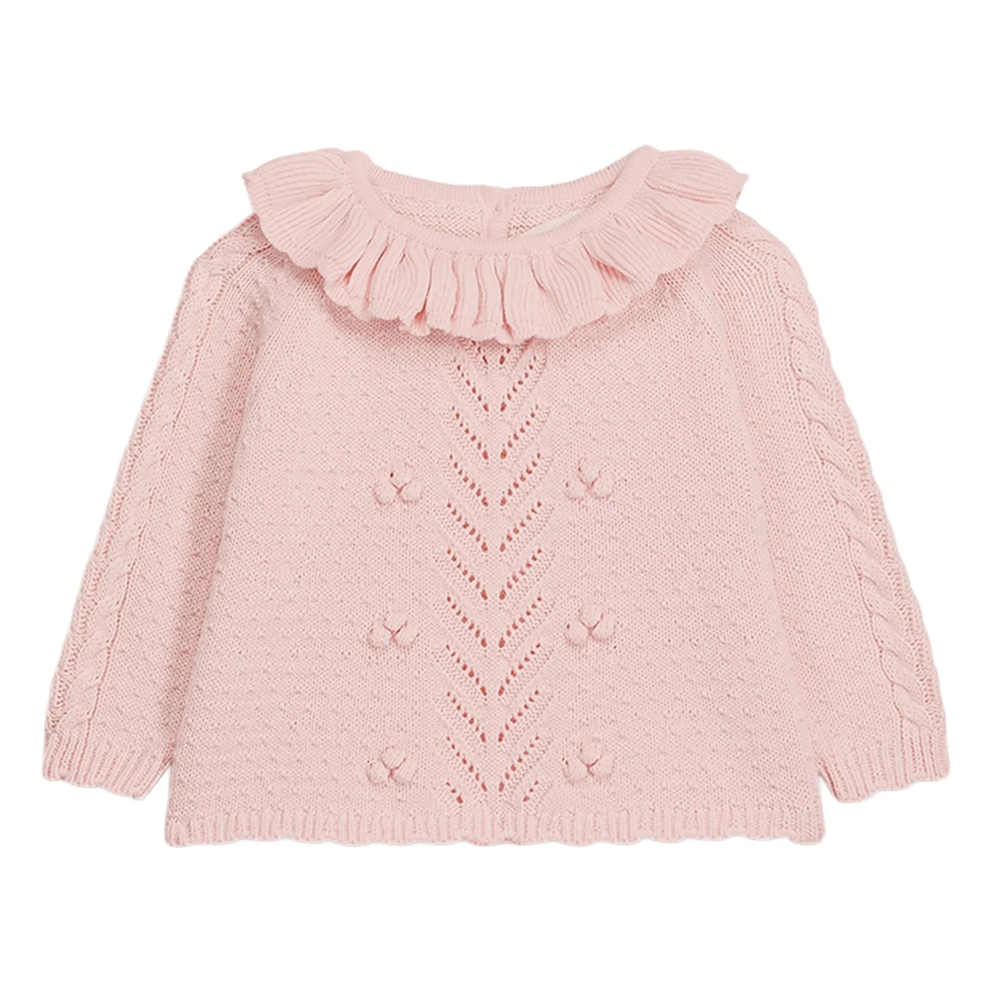 Louise Misha - Elvina Pullover mit Rüschenkragen | Rosa