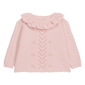 Louise Misha - Elvina Pullover mit Rüschenkragen | Rosa