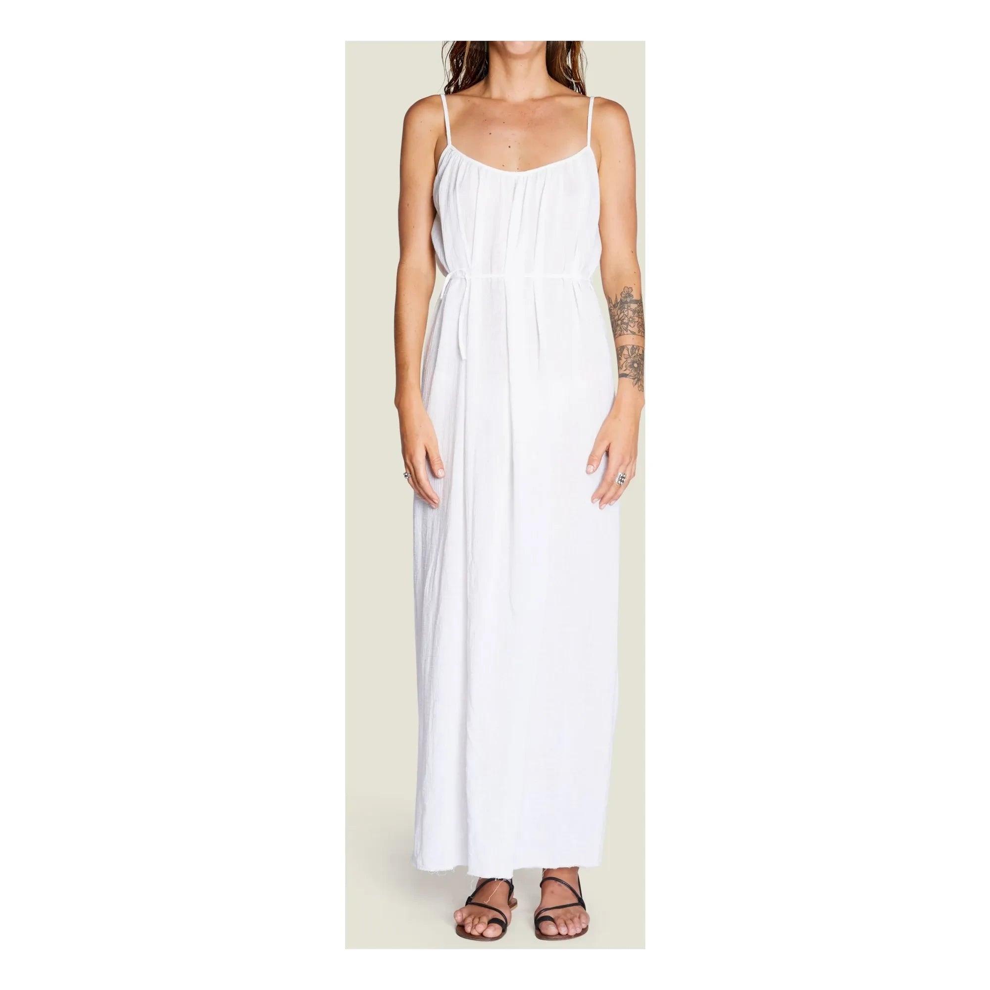 Maison Saint Julien - Palm Beach Musselin-Baumwollkleid | Ecru