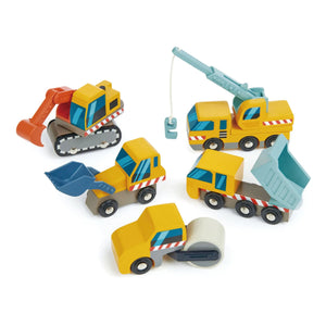 Tender Leaf Toys - Baufahrzeuge - 5er Set